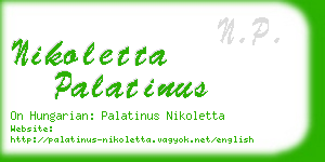 nikoletta palatinus business card